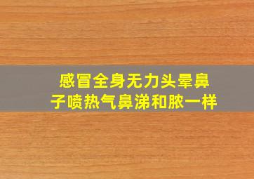 感冒全身无力头晕鼻子喷热气鼻涕和脓一样