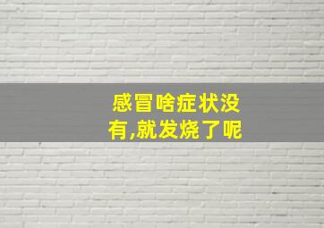 感冒啥症状没有,就发烧了呢