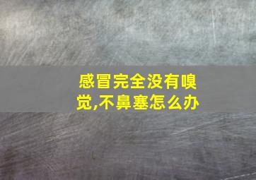 感冒完全没有嗅觉,不鼻塞怎么办