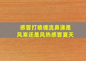 感冒打喷嚏流鼻涕是风寒还是风热感冒夏天