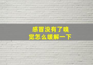 感冒没有了嗅觉怎么缓解一下