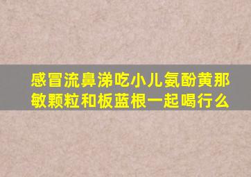 感冒流鼻涕吃小儿氨酚黄那敏颗粒和板蓝根一起喝行么