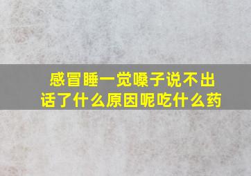 感冒睡一觉嗓子说不出话了什么原因呢吃什么药