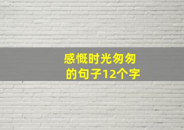 感慨时光匆匆的句子12个字