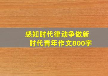 感知时代律动争做新时代青年作文800字