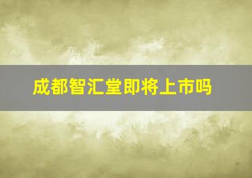 成都智汇堂即将上市吗