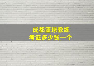 成都篮球教练考证多少钱一个