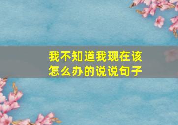 我不知道我现在该怎么办的说说句子