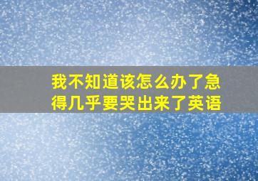 我不知道该怎么办了急得几乎要哭出来了英语