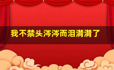 我不禁头涔涔而泪潸潸了