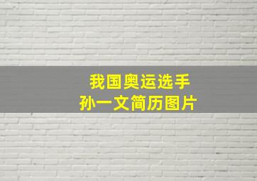 我国奥运选手孙一文简历图片