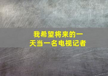 我希望将来的一天当一名电视记者