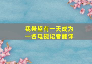 我希望有一天成为一名电视记者翻译