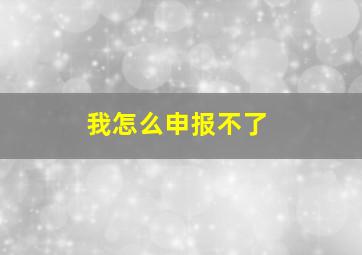 我怎么申报不了