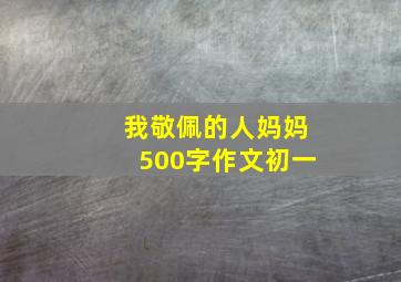 我敬佩的人妈妈500字作文初一