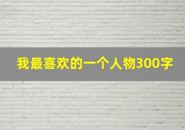 我最喜欢的一个人物300字