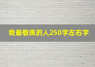 我最敬佩的人250字左右字