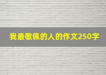 我最敬佩的人的作文250字