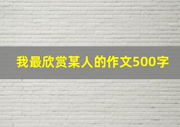 我最欣赏某人的作文500字