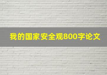 我的国家安全观800字论文