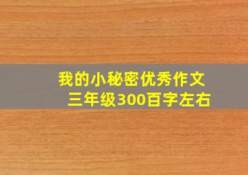 我的小秘密优秀作文三年级300百字左右