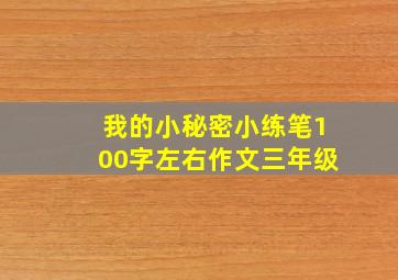 我的小秘密小练笔100字左右作文三年级