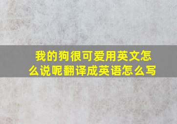 我的狗很可爱用英文怎么说呢翻译成英语怎么写