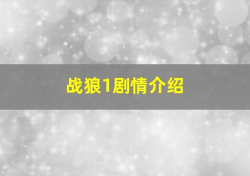 战狼1剧情介绍