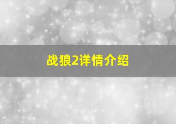 战狼2详情介绍