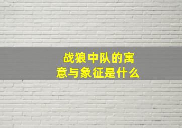 战狼中队的寓意与象征是什么