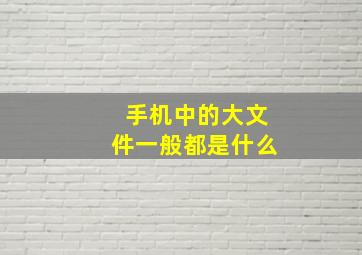 手机中的大文件一般都是什么