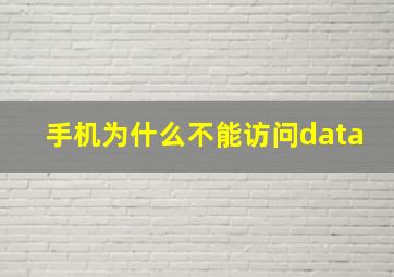 手机为什么不能访问data