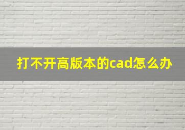 打不开高版本的cad怎么办