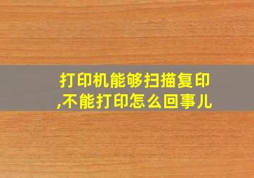 打印机能够扫描复印,不能打印怎么回事儿