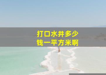 打口水井多少钱一平方米啊