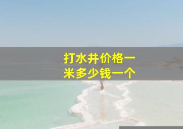 打水井价格一米多少钱一个