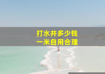 打水井多少钱一米自用合理