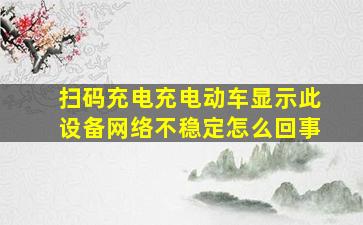 扫码充电充电动车显示此设备网络不稳定怎么回事