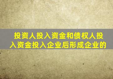 投资人投入资金和债权人投入资金投入企业后形成企业的