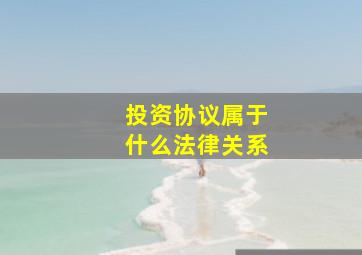 投资协议属于什么法律关系