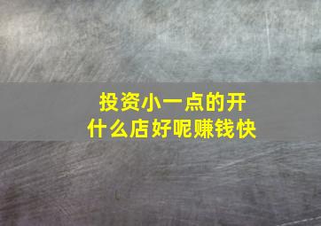 投资小一点的开什么店好呢赚钱快