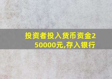 投资者投入货币资金250000元,存入银行