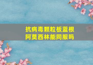 抗病毒颗粒板蓝根阿莫西林能同服吗