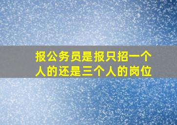 报公务员是报只招一个人的还是三个人的岗位