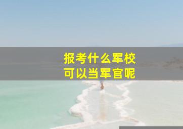 报考什么军校可以当军官呢