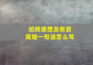 拍照感想及收获简短一句话怎么写