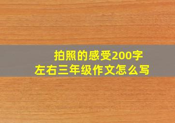 拍照的感受200字左右三年级作文怎么写