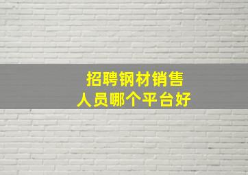 招聘钢材销售人员哪个平台好