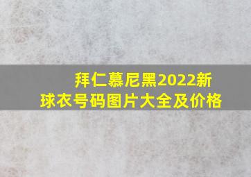 拜仁慕尼黑2022新球衣号码图片大全及价格