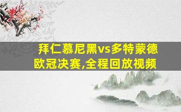 拜仁慕尼黑vs多特蒙德欧冠决赛,全程回放视频